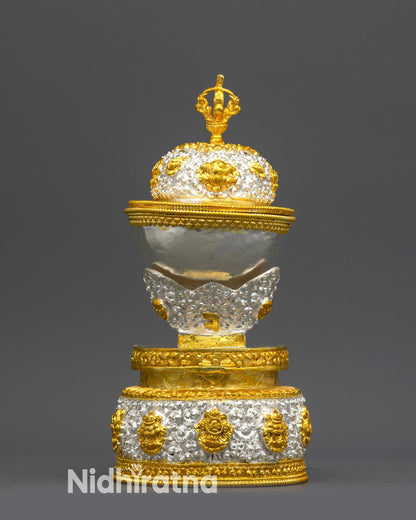 Ritual Kapala Skull Cup | Authentic Himalayan Buddhist Altar Vessel