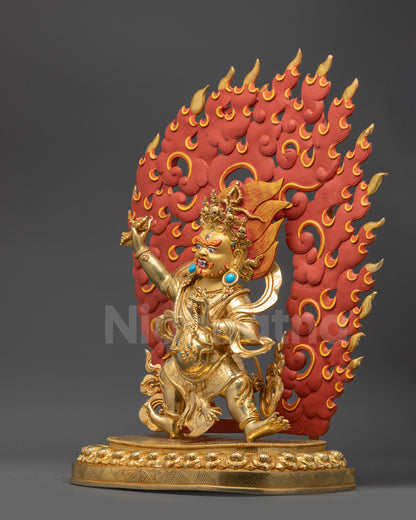 Nepalese Vajrapani Sculpture | Powerful Tibetan Deity for Home Altar