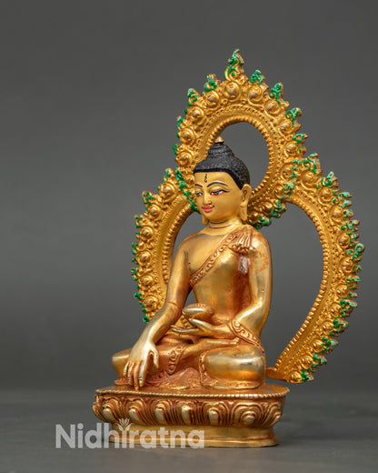 Shakyamuni Buddha Sculpture | Nepalese Copper Statue for Meditation