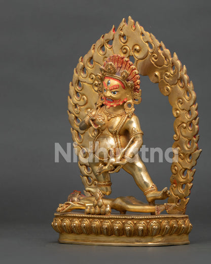 Black Dzambhala Statue | Wealth Protector Deity Art