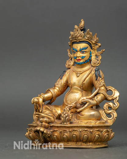 Yellow Dzambhala Sculpture for Abundance and Protection
