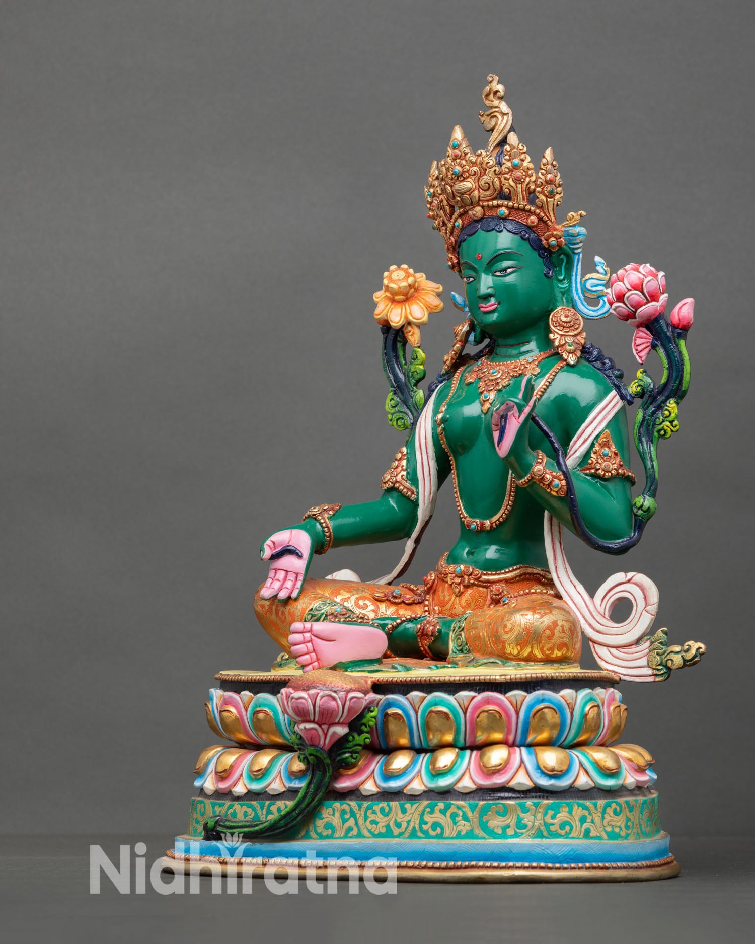 Green Tara | Compassionate Deity Sculpture for Spiritual Practice
