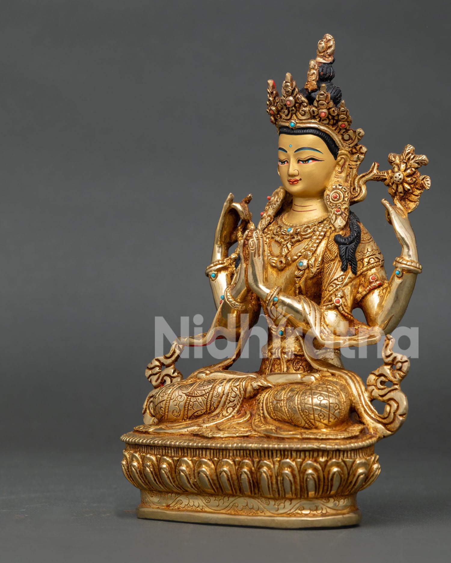Four Armed Chenrezig Statue | Sacred Avalokiteshvara Buddhist Deity