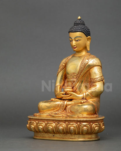 Amitabha Buddha Copper Statue for Serenity and Devotion