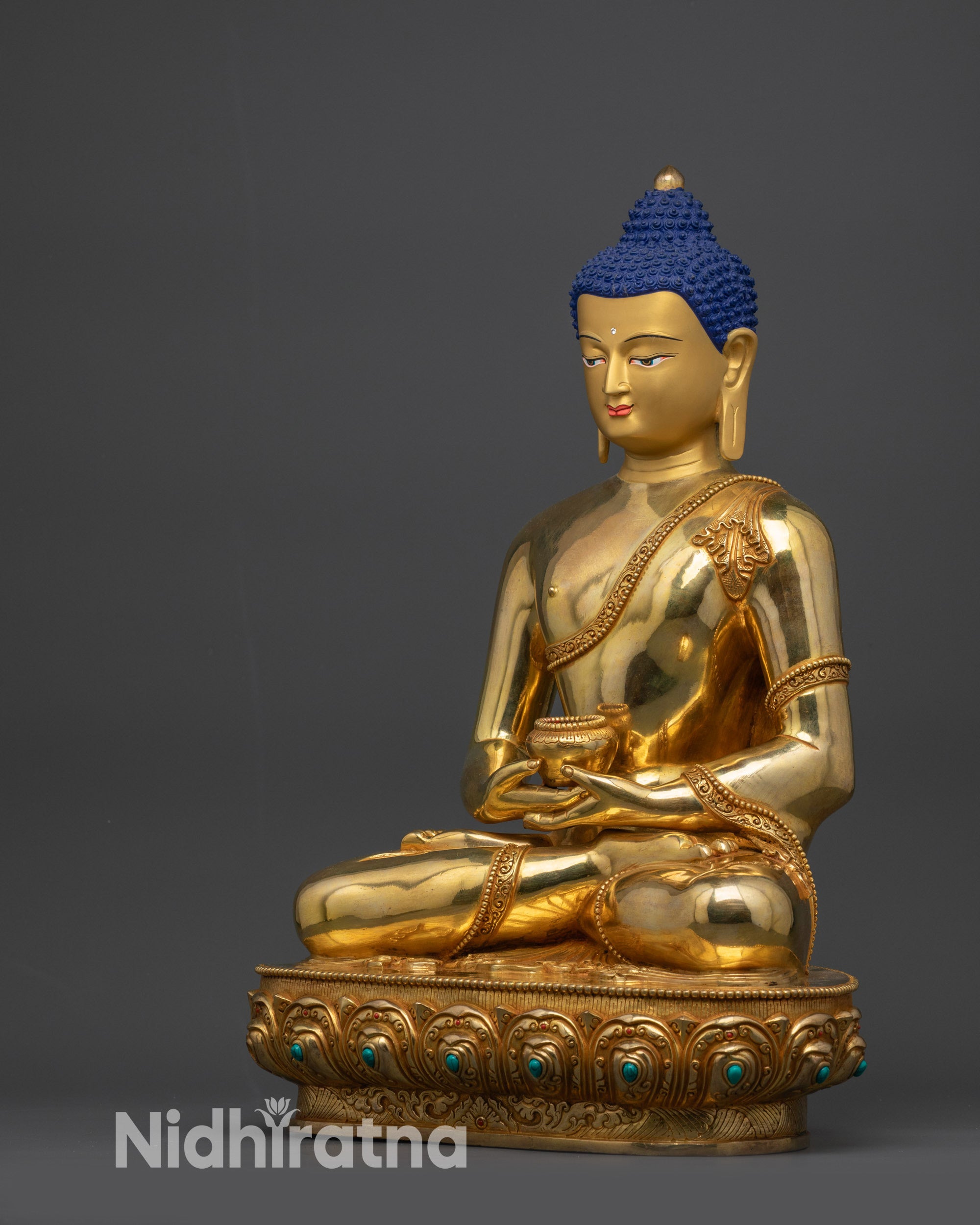 Exquisitely Crafted Amida Nyorai Sculpture | Enlightening Buddha Statue