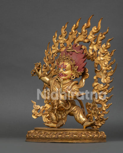 Vajrapani Statue | Handmade 24K Gold-Fire Gilded Copper Art
