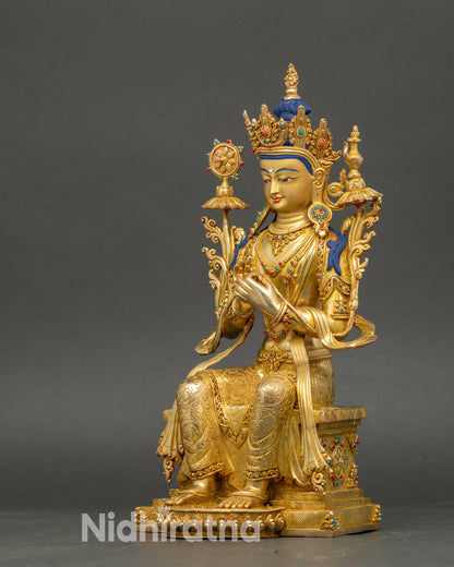 Seated Maitreya Buddha Statue for Spiritual Decor | Nepal