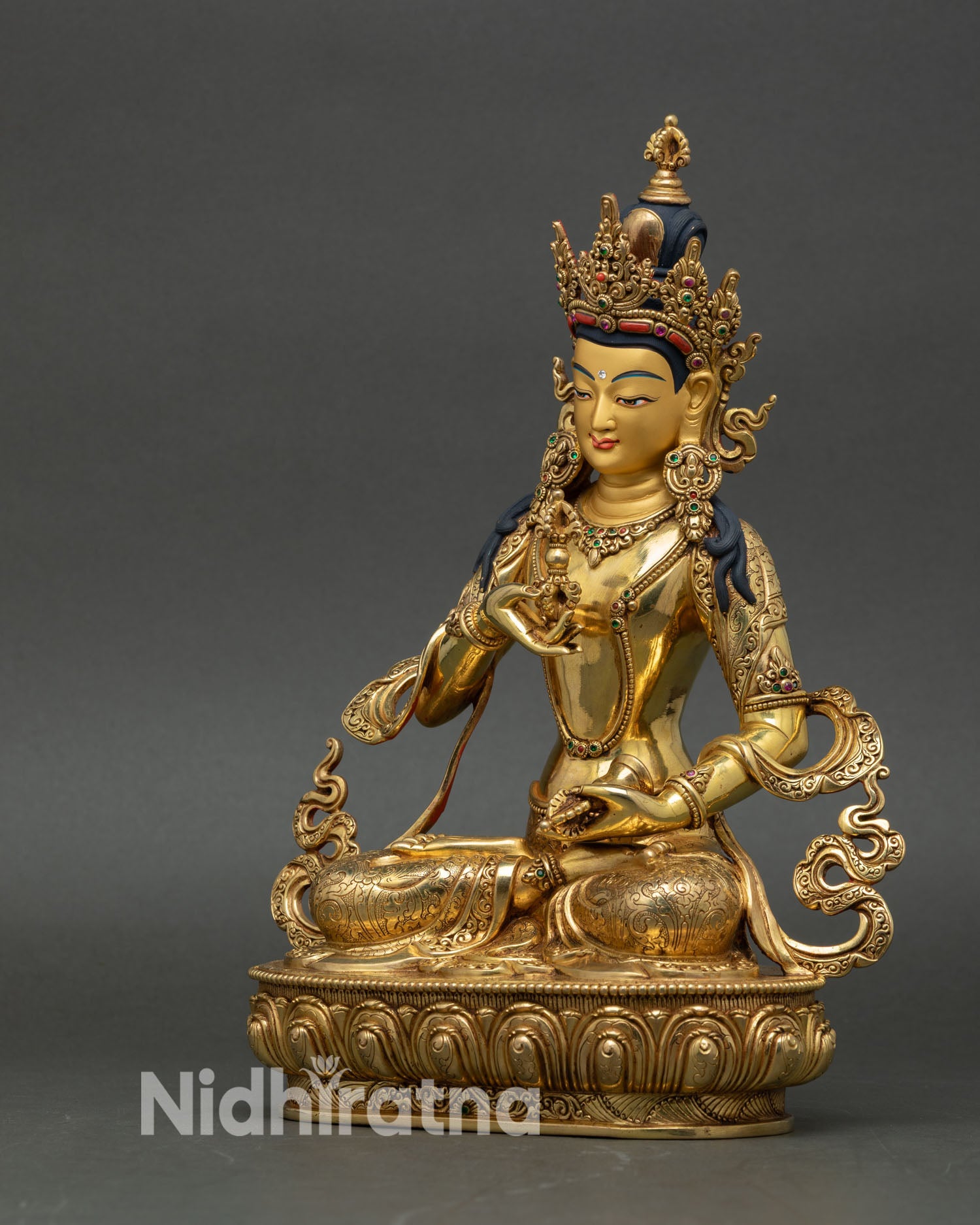 Vajrasattva Statue | 24K Gold Fire-Gilded Copper Artwork