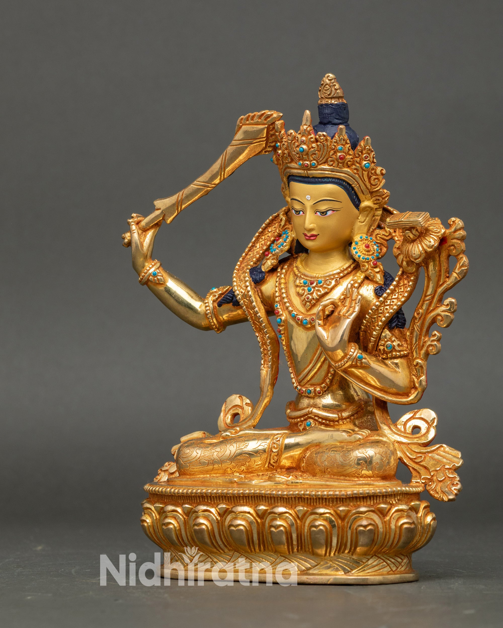 Manjushri Sculpture for Spiritual Wisdom and Empathetic Guidance