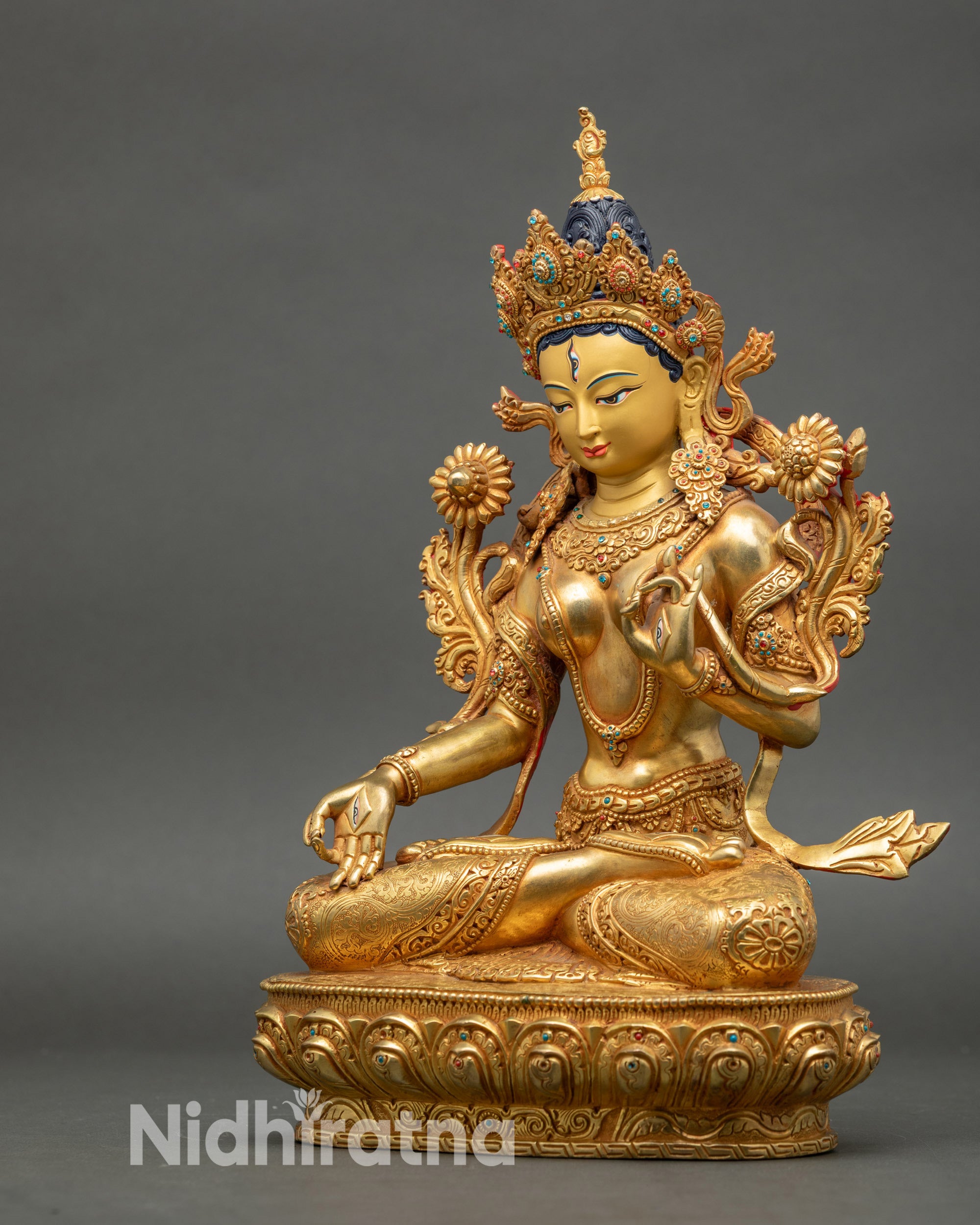 Goddess White Tara Sculpture - Symbol of Healing and Compassion