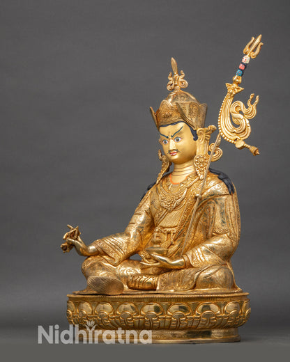 Padmasambhava Guru Rinpoche Meditation Statue | Himalayan Copper Sculpture