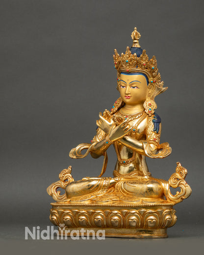 Authentic Vajradhara - Tibetan Buddhist Gold Gilded Deity Sculpture