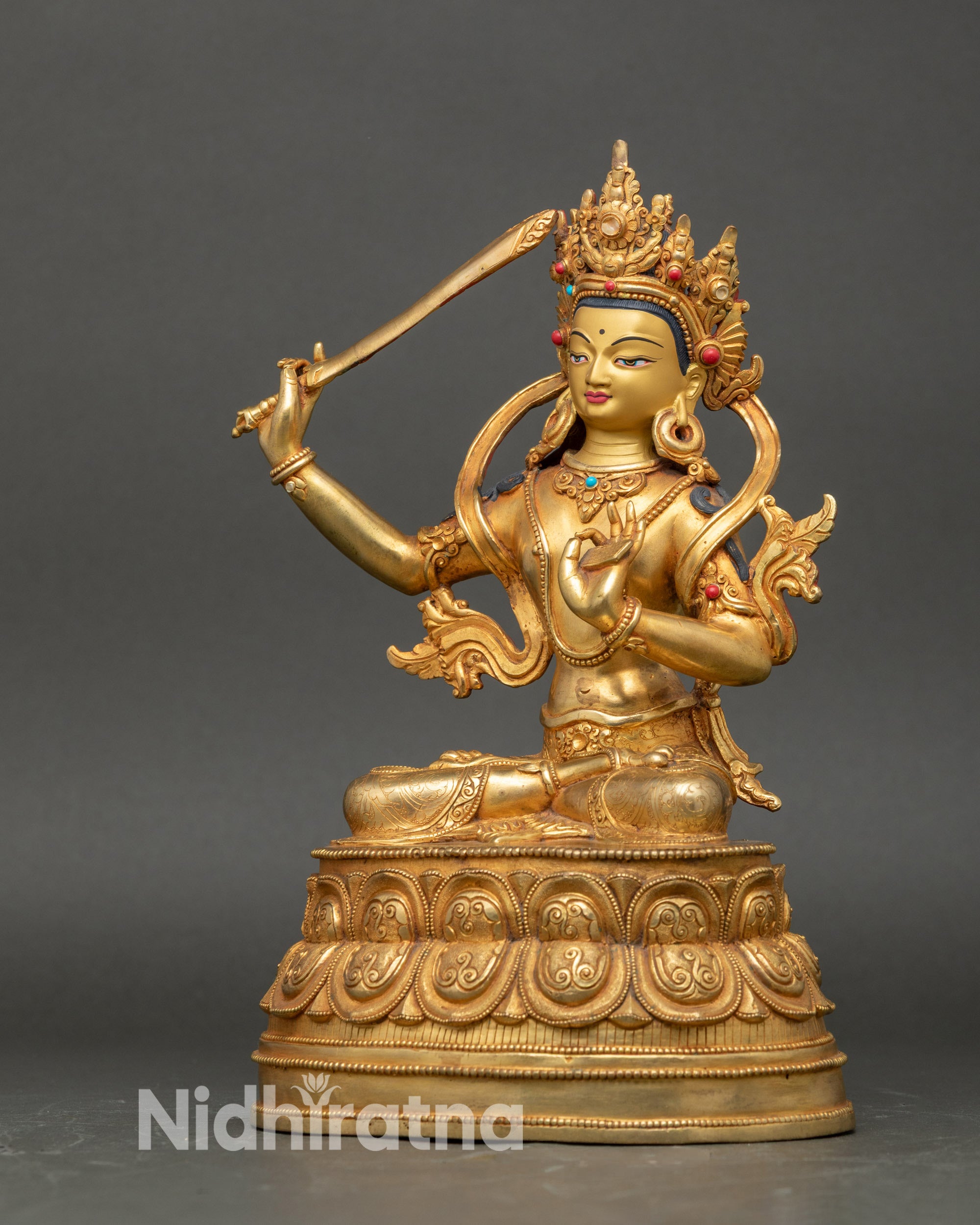 Divine Handmade Manjushree Statue for Learning and Meditation