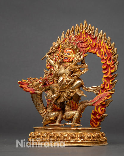 White Dzambhala Sculpture | Prosperity and Abundance Altar Piece