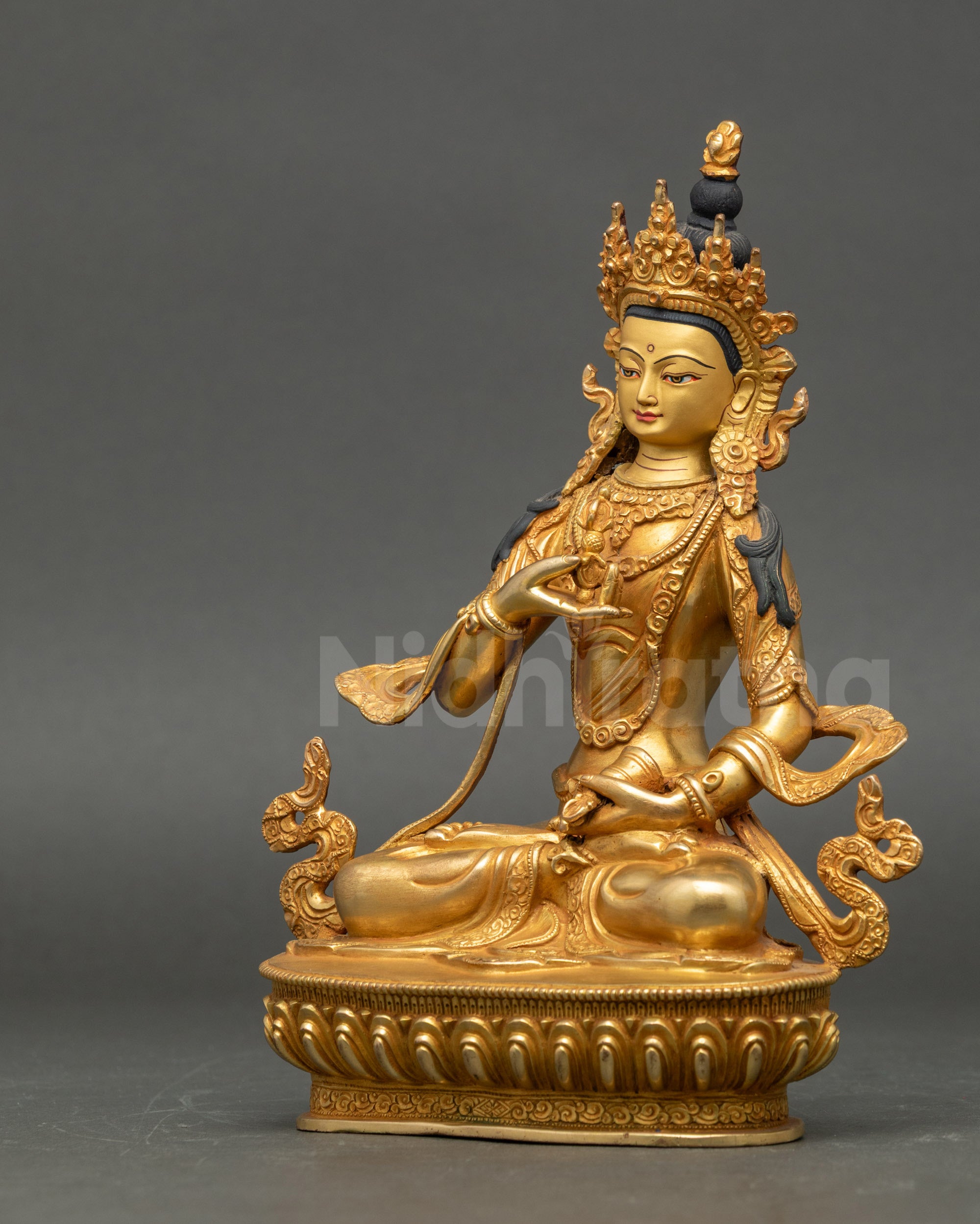 Handmade Vajrasattva Statue | Gold Fire-Gilded Nepalese Buddhist Icon