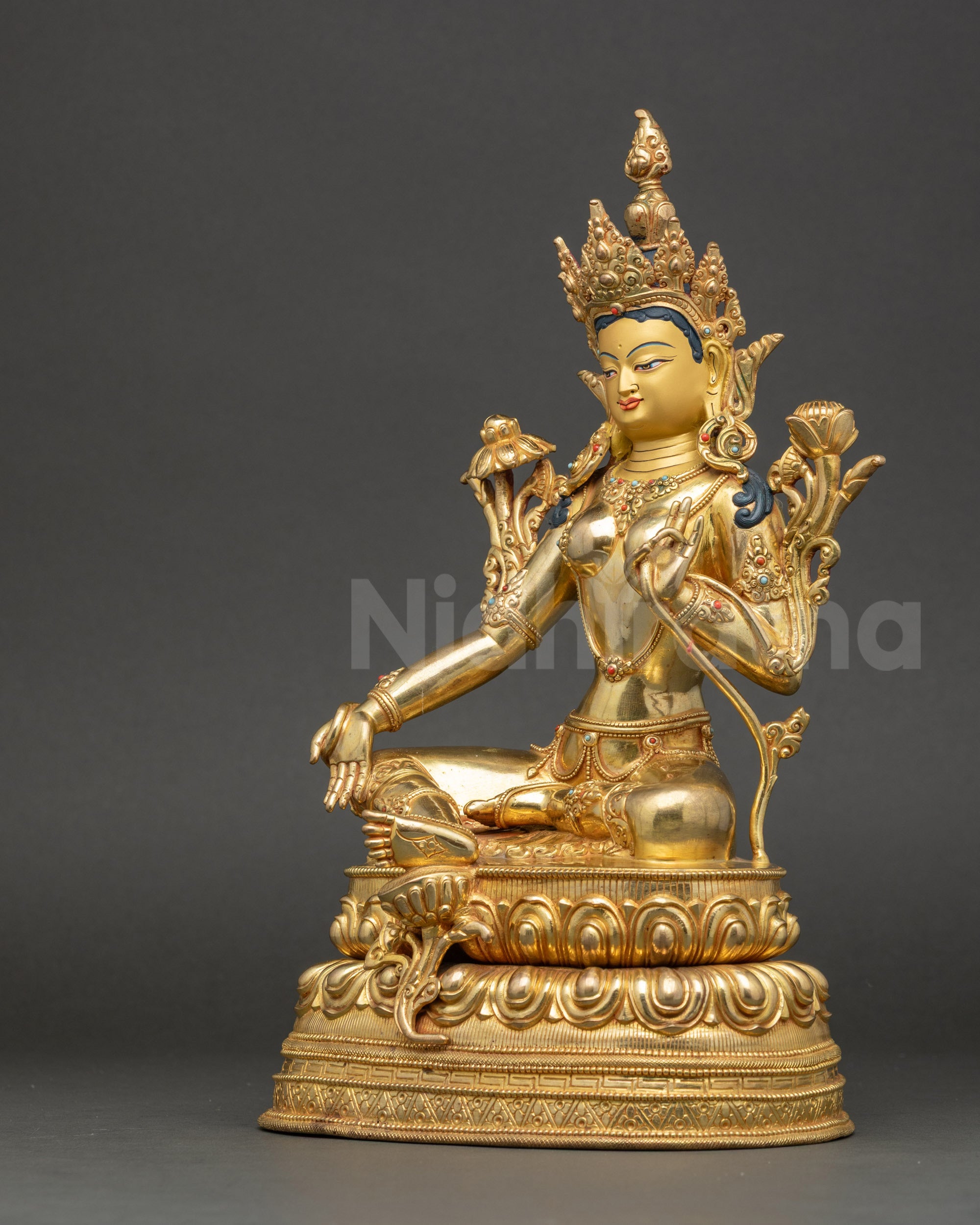 Handmade Green Tara Statue- The Mother Of Liberation