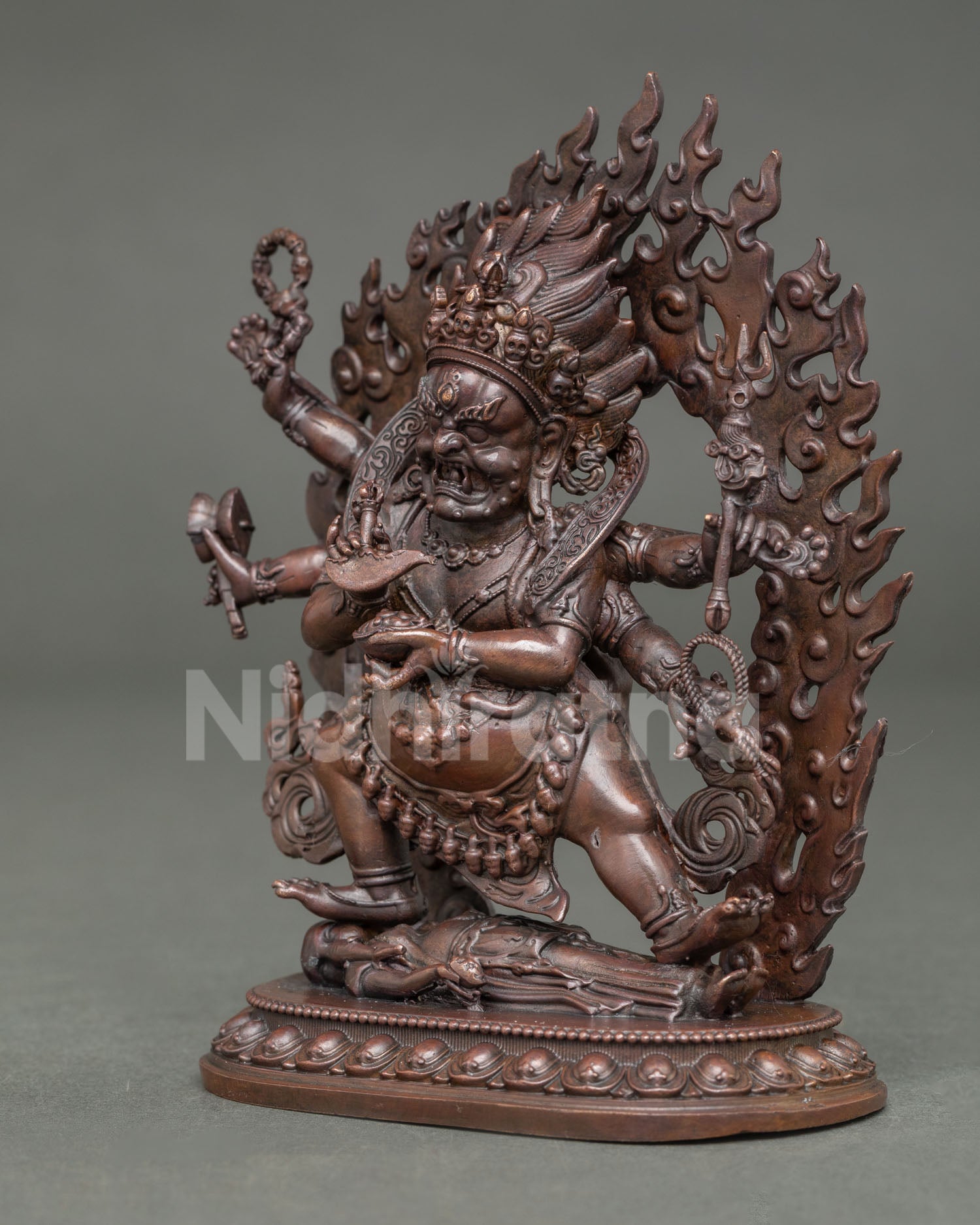 Six Arm Mahakala Statue | Authentic Nepalese Art