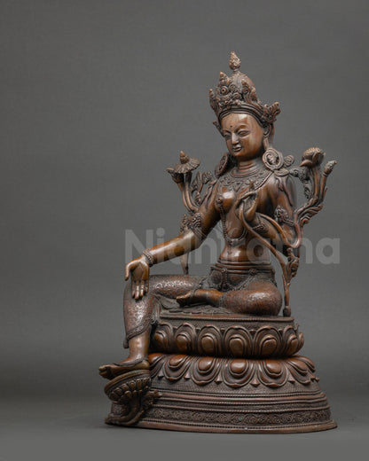 Handcrafted Green Tara Idol | Meditation and Spiritual Blessings