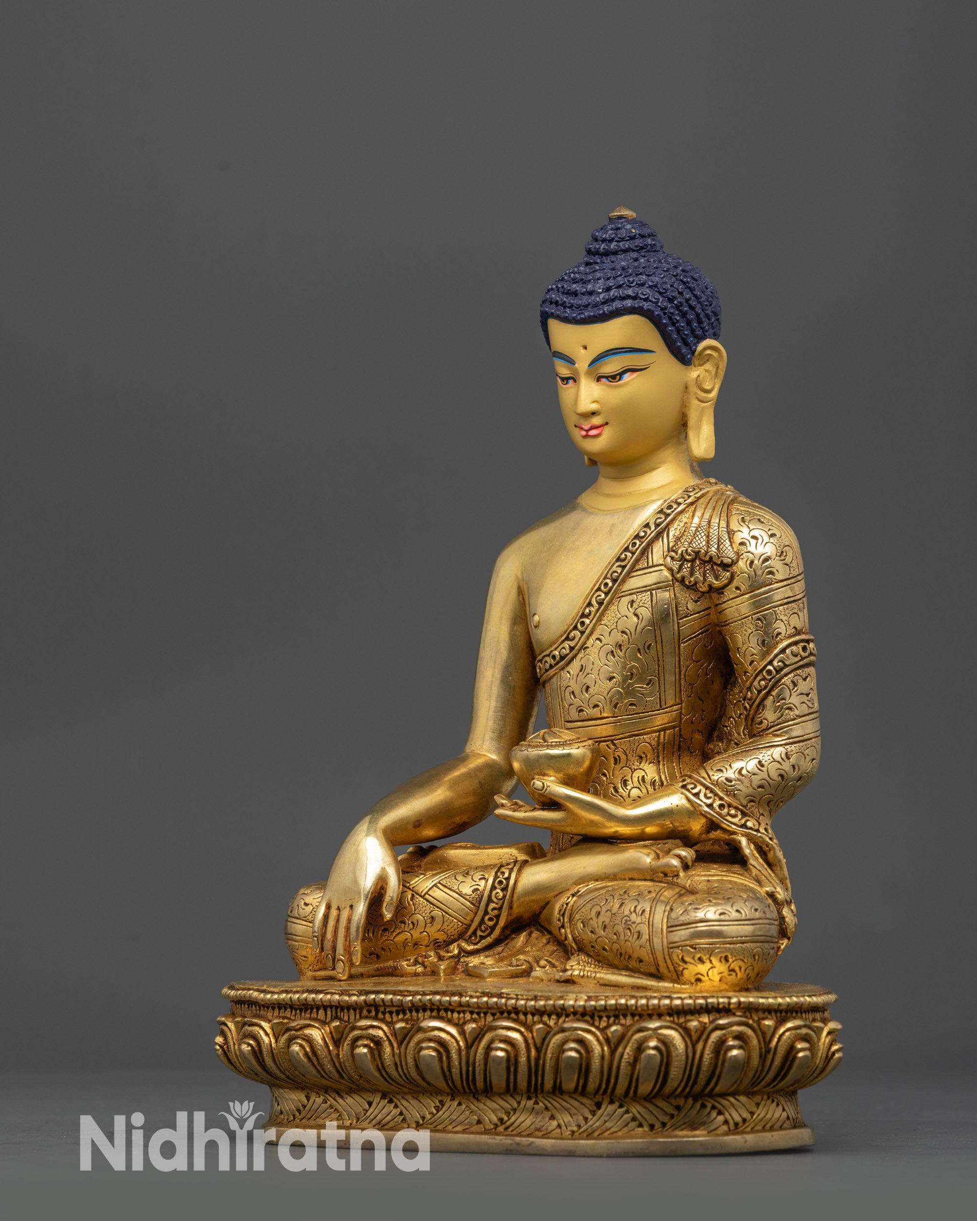 Golden Gautama Shakyamuni Buddha Statue | Sculpture for Peaceful Spaces
