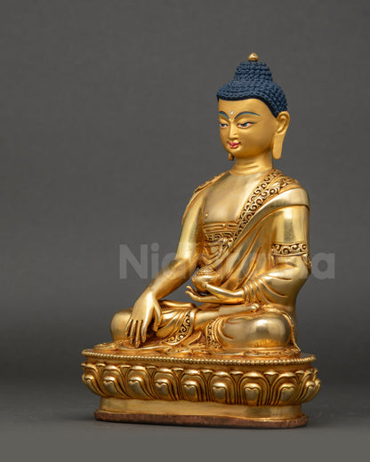 Golden Shakyamuni Buddha Statue for Awakening and Inner Peace