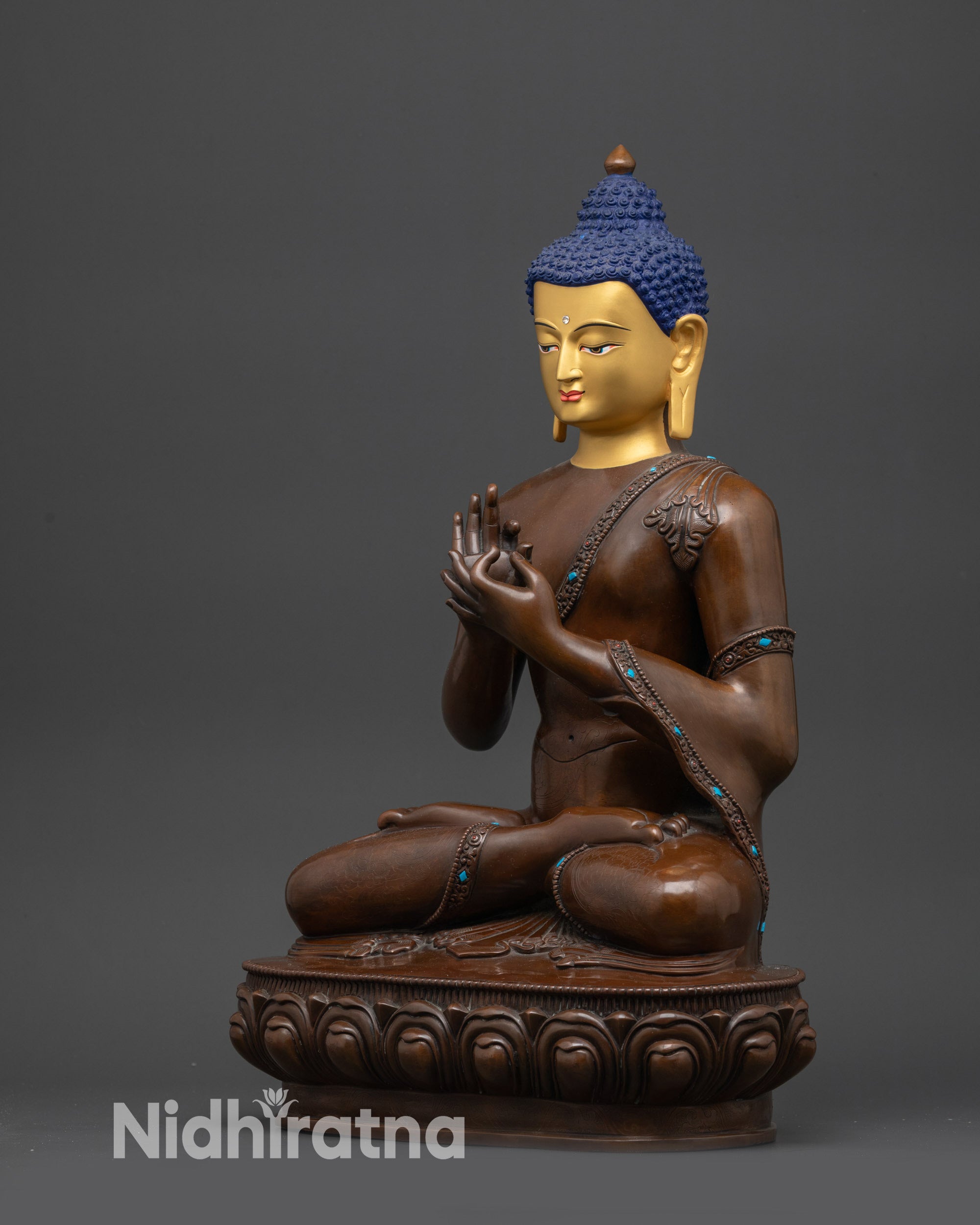 Seated Vairocana Buddha – Handmade Tibetan Buddhist Altar Statue