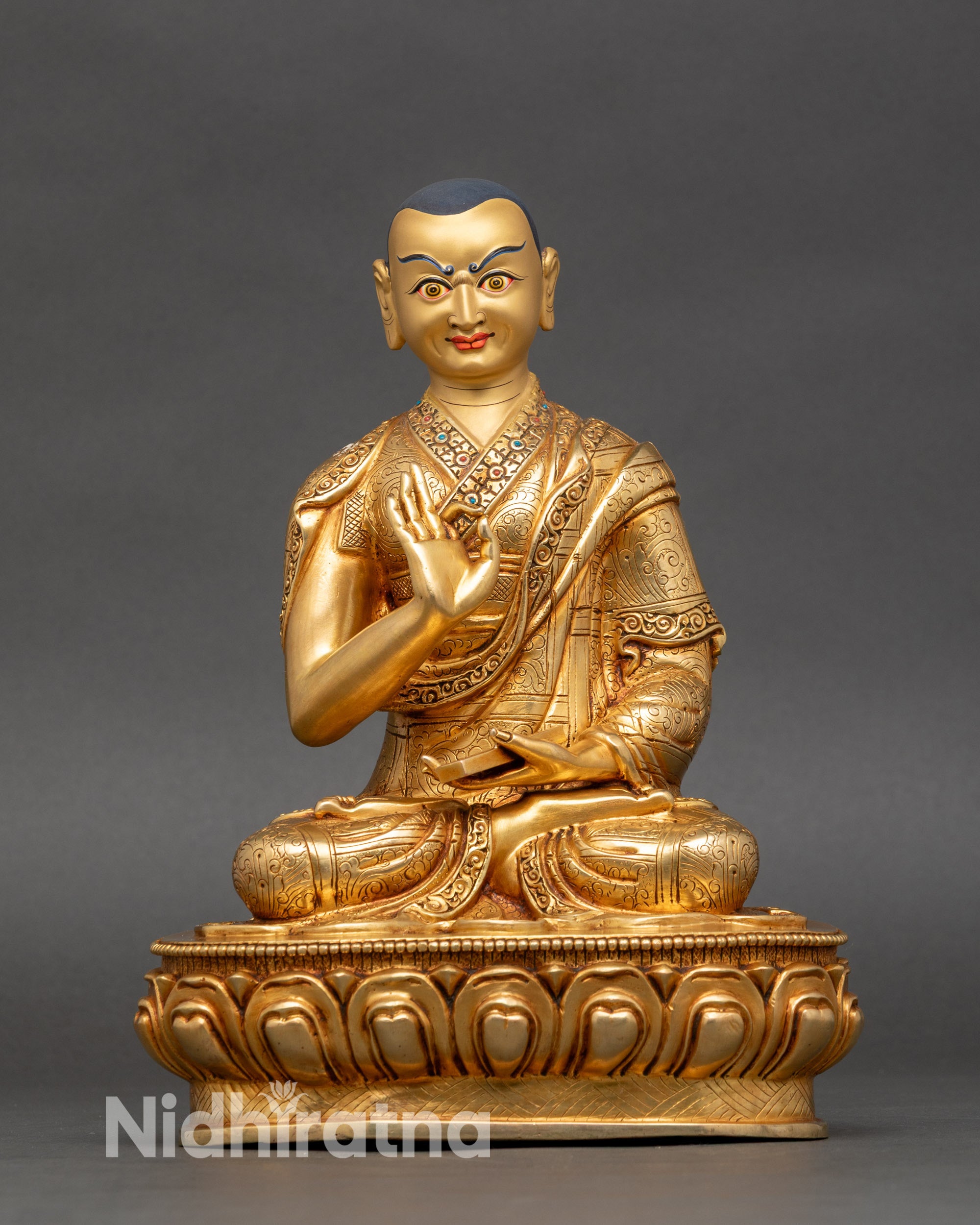 Tsong Khapa Statue Set | Handcrafted Nepalese Artwork