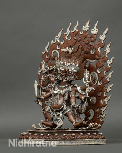 Wrathful Hayagriva Statue | Handcrafted  Copper Buddhist Deity