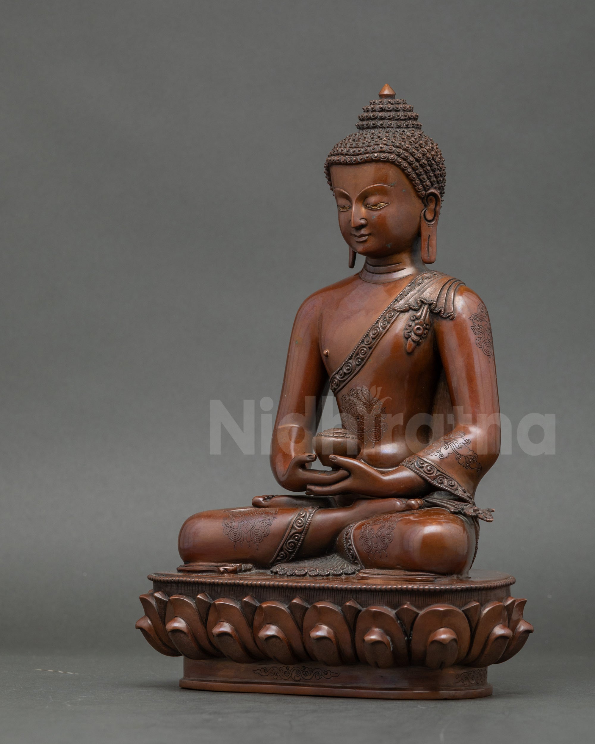 Amitabha Buddha Figurine | Nepalese Gold-Gilded Meditation Idol