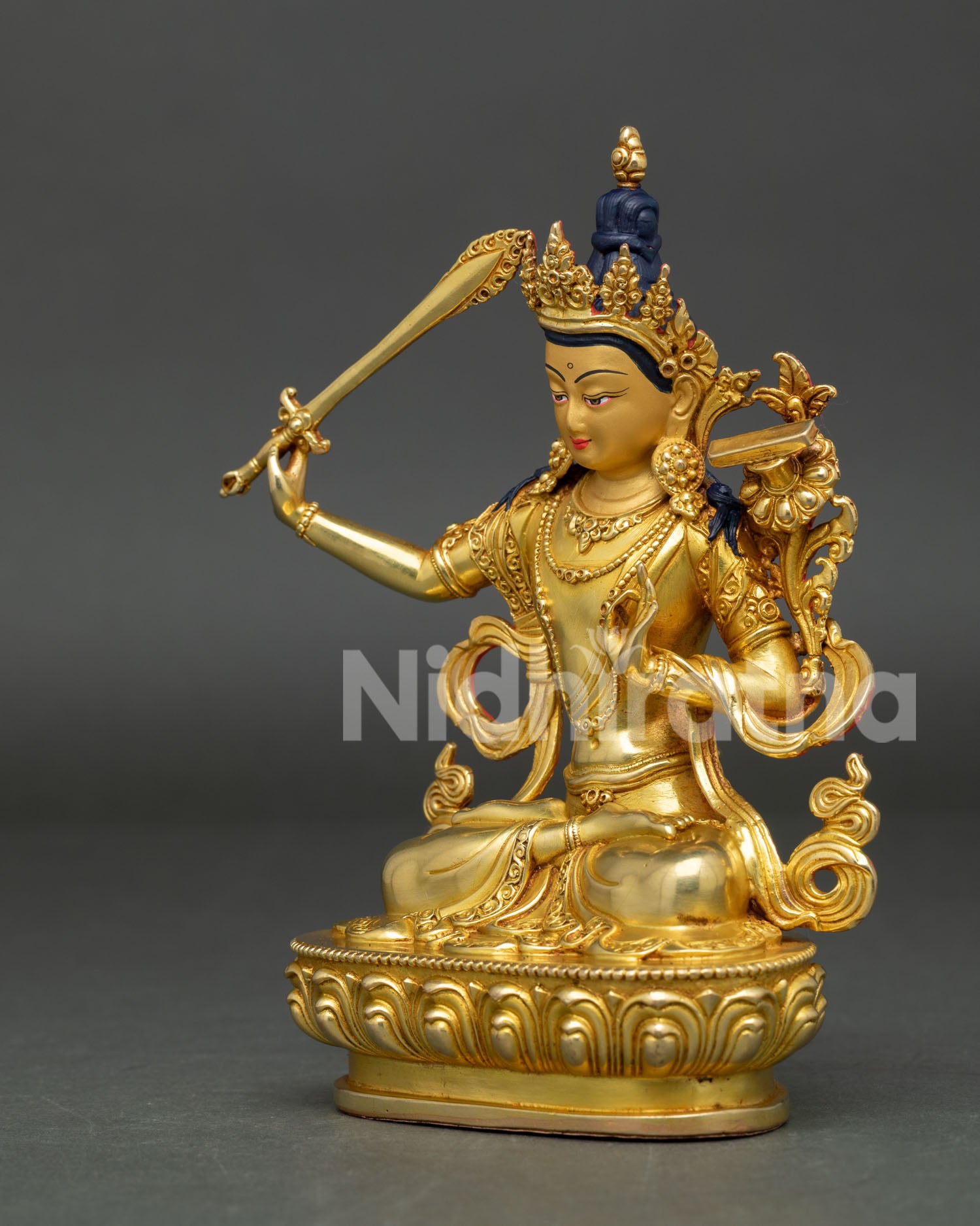 Handmade Manjushri Statue | Sacred Nepalese Artwork