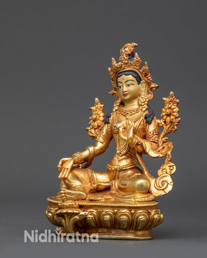 Green Tara Sculpture | Sacred Goddess of Swift Compassion & Guidance