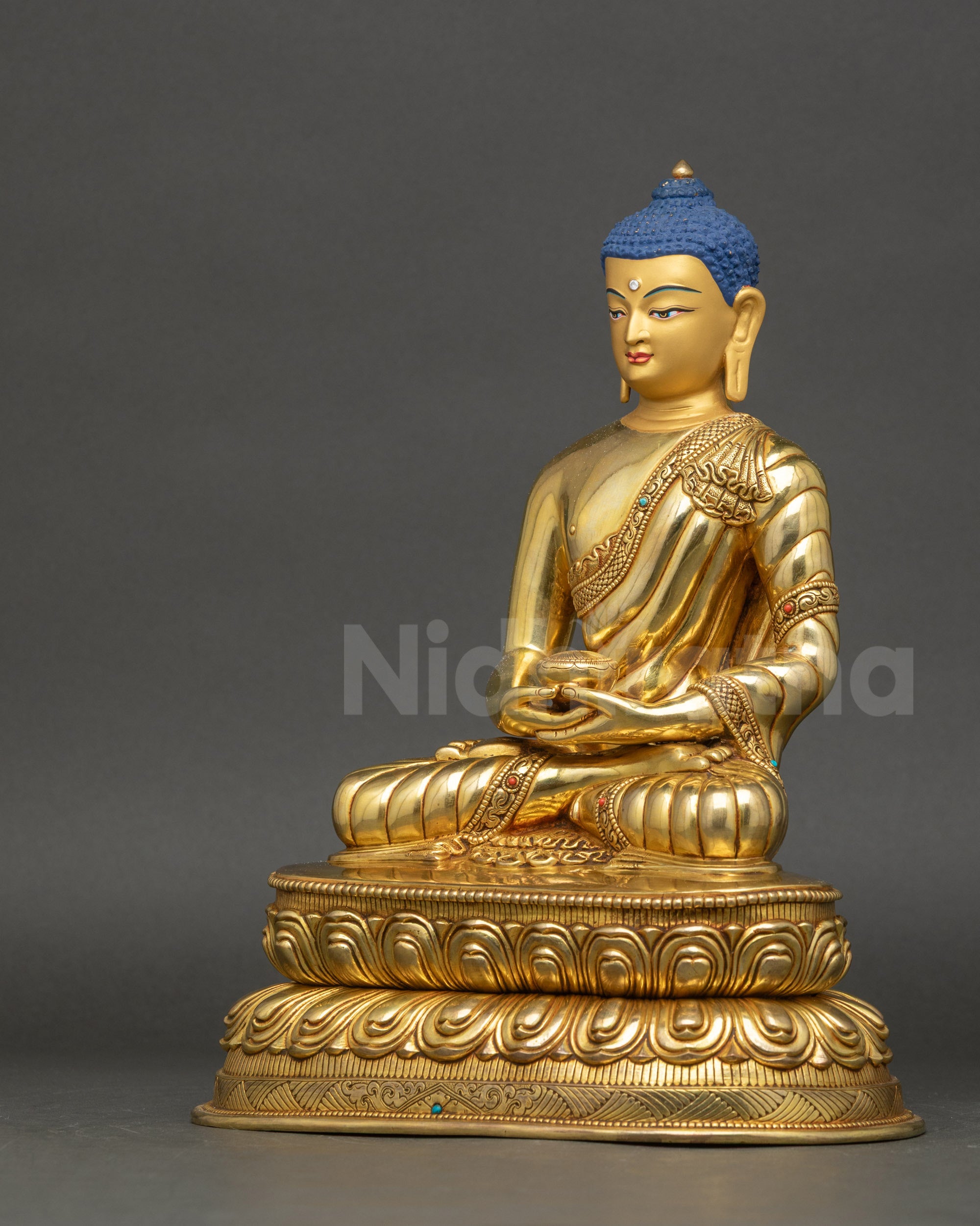 Nepalese Amitabha Buddha Sculpture | Pure Land Meditation Icon