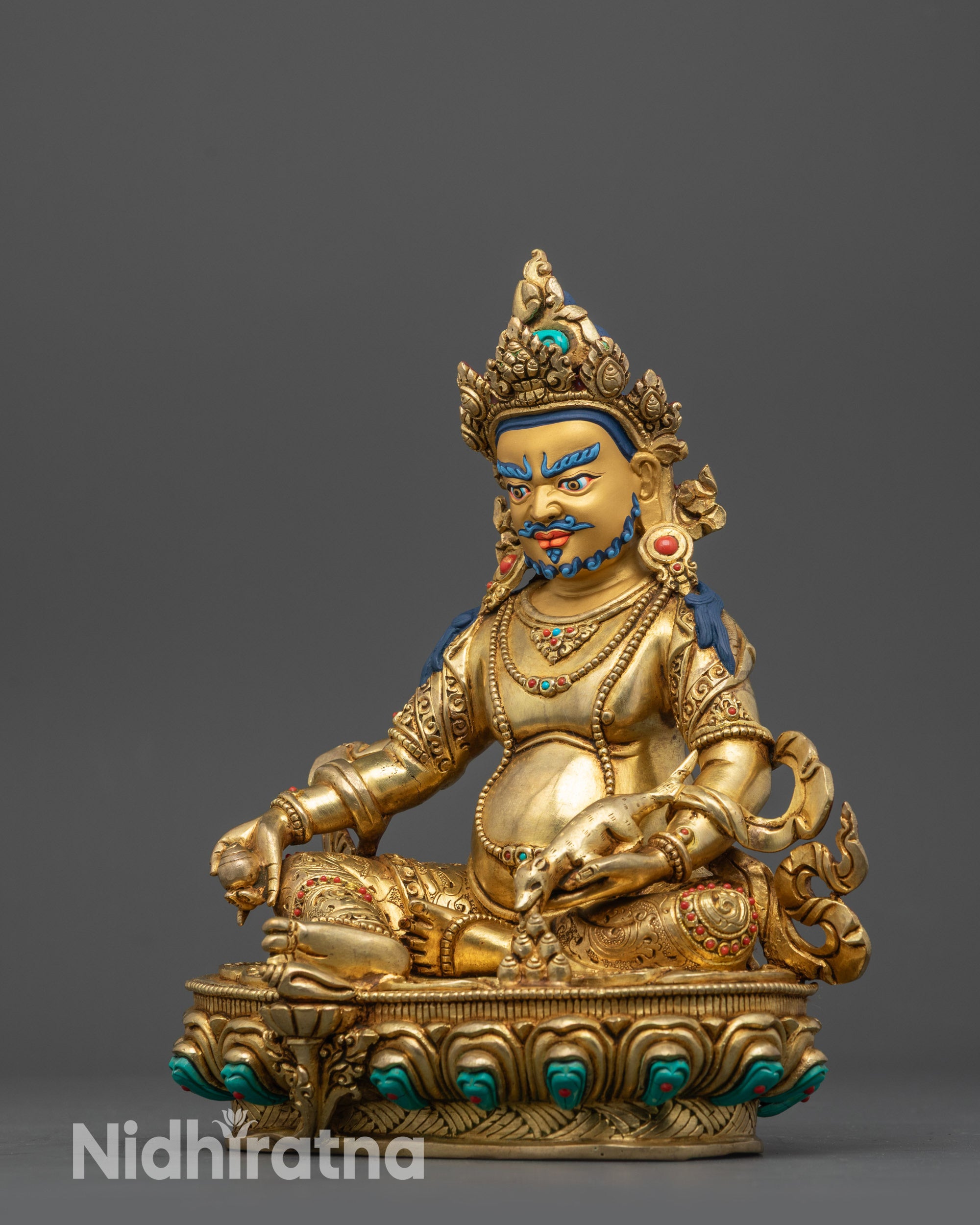 Deity of Wealth Yellow Jambhala Statue | Spiritual Wealth Guardian
