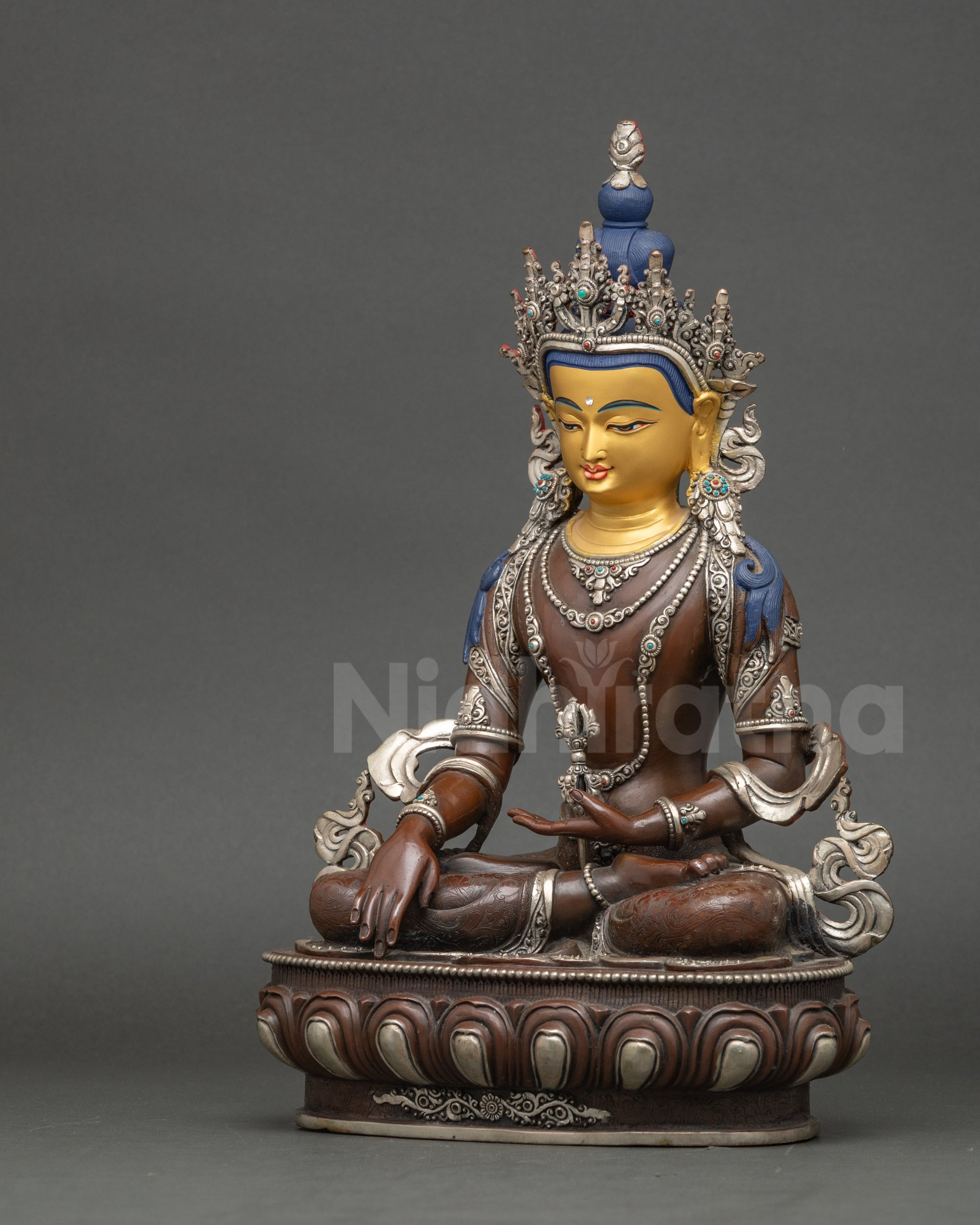Nepalese Sacred Art of Buddha Mitrugpa Statue for Spiritual Altars