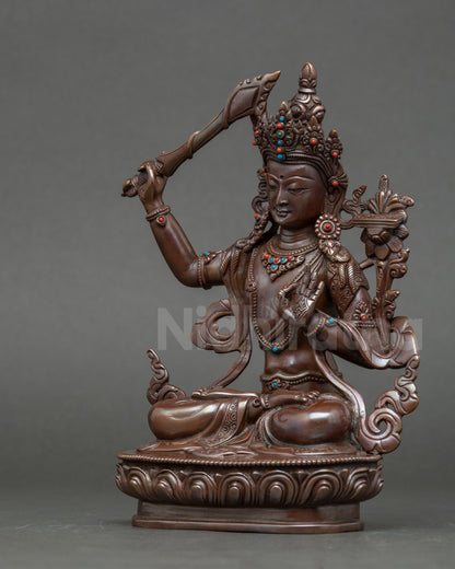 Handmade Nepalese Manjushri Statue – Symbol of Insight and Learning