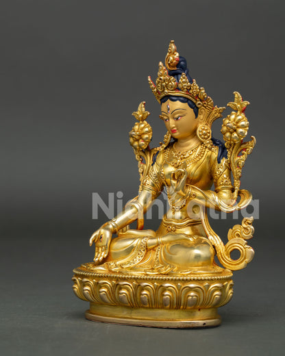 Handmade White Tara Statue | Nepalese Craftsmanship
