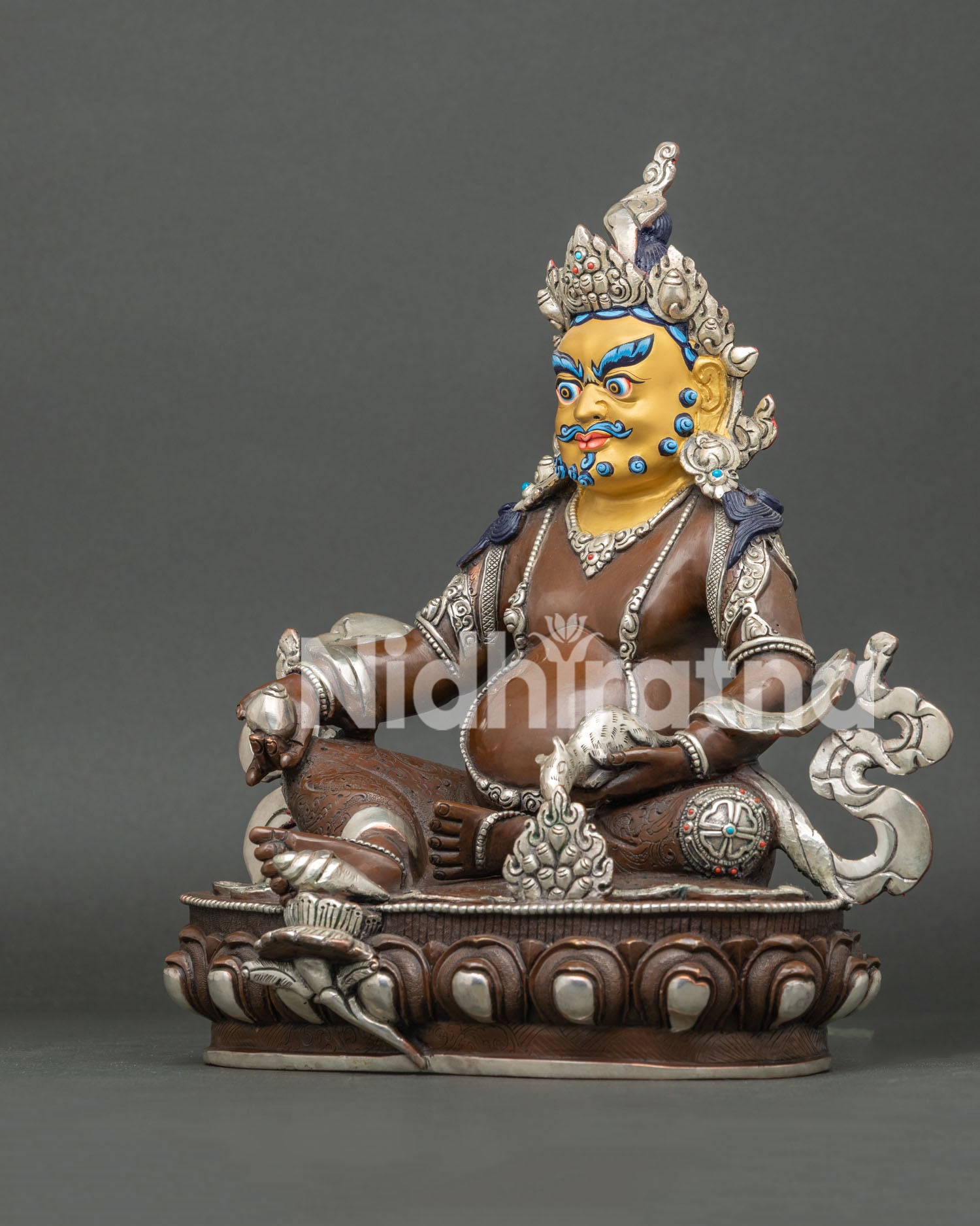 Oxidized Jambhala Statue | Traditional Lost Wax Buddhist Art
