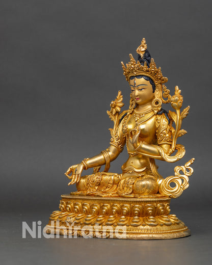 Nepalese Goddess White Tara Statue for Spiritual Blessings