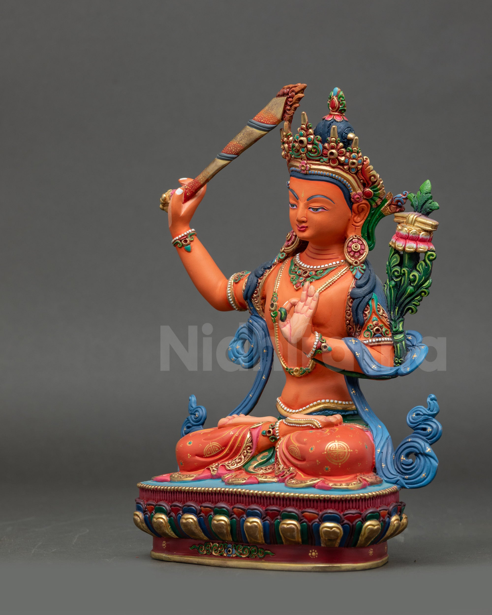 Manjushri Statue | Traditional Himalayan Buddhist Sculpture
