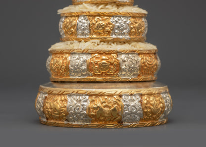 Handcrafted Tibetan Mandala Offering Set | Ritual Mandala for Prosperity