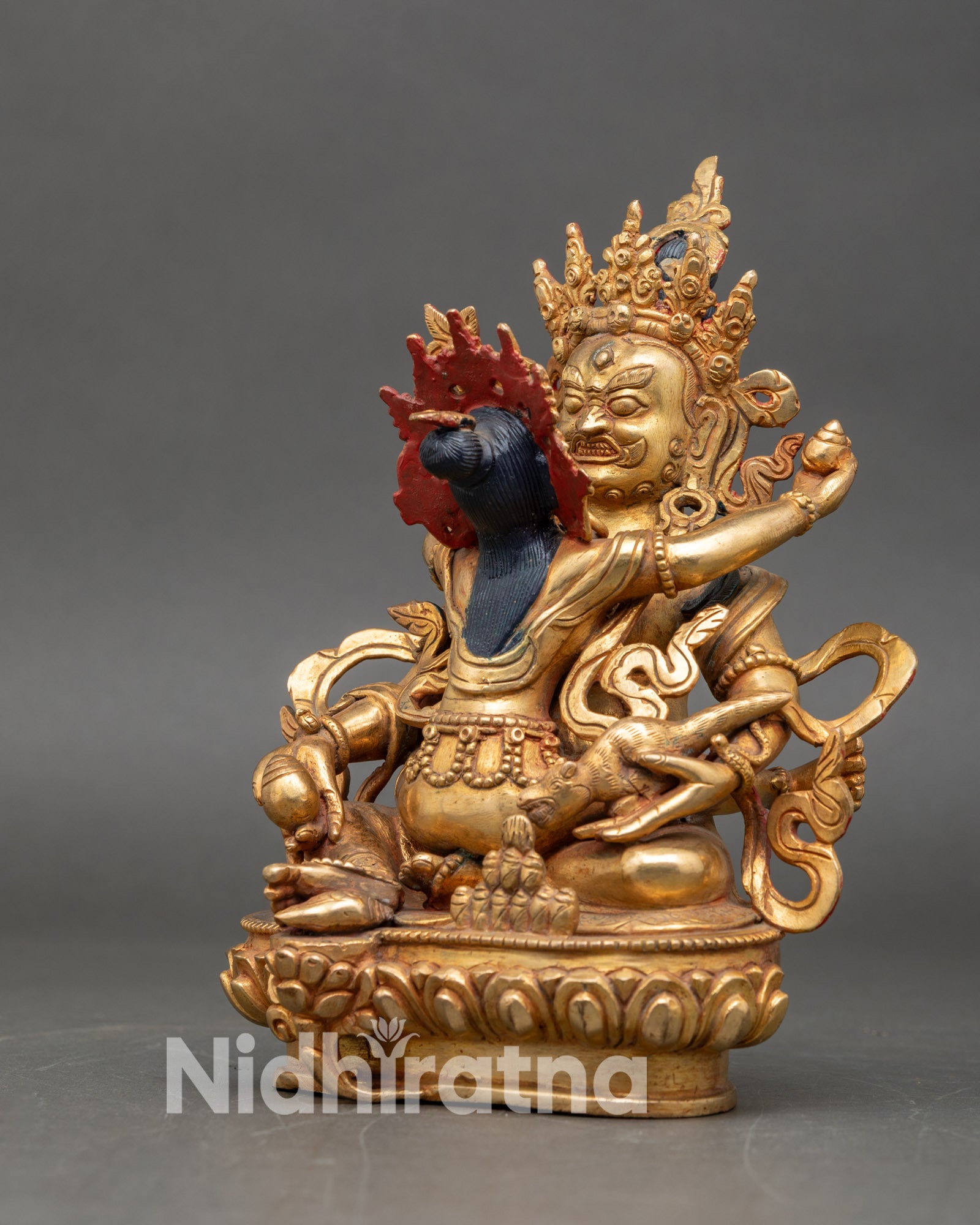 Dzambhala with Consort Statue | Buddhist Wealth Deity