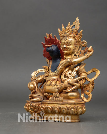 Dzambhala with Consort Statue | Buddhist Wealth Deity