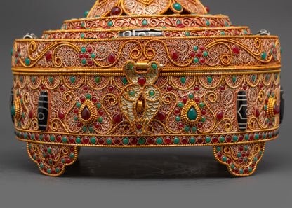 Handcrafted Tibetan Treasure Box | Spiritual Storage Chest from Nepal