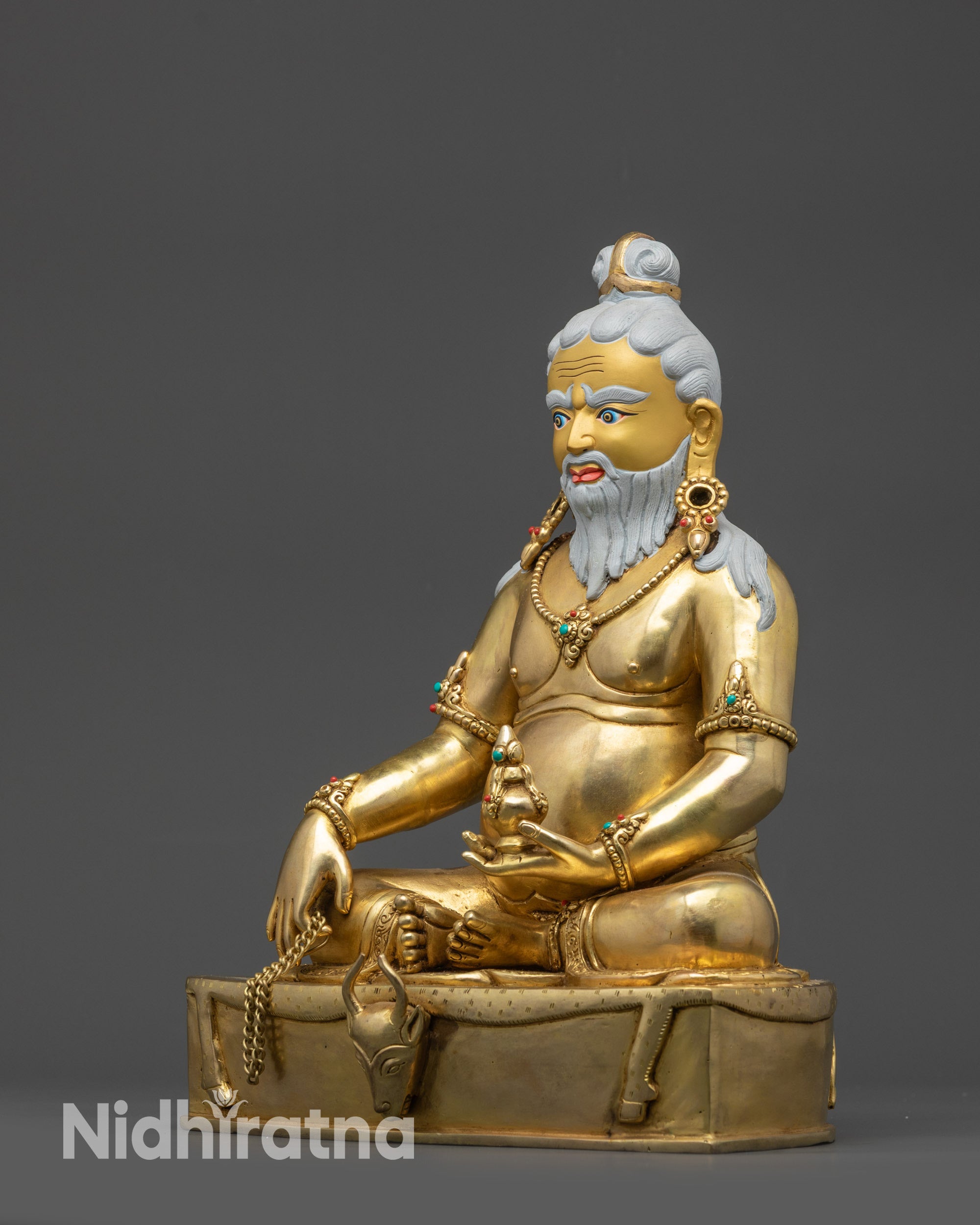 Premium Thangtong Gyalpo Statue | 24K Gold Gilded Mahasiddha Sculpture
