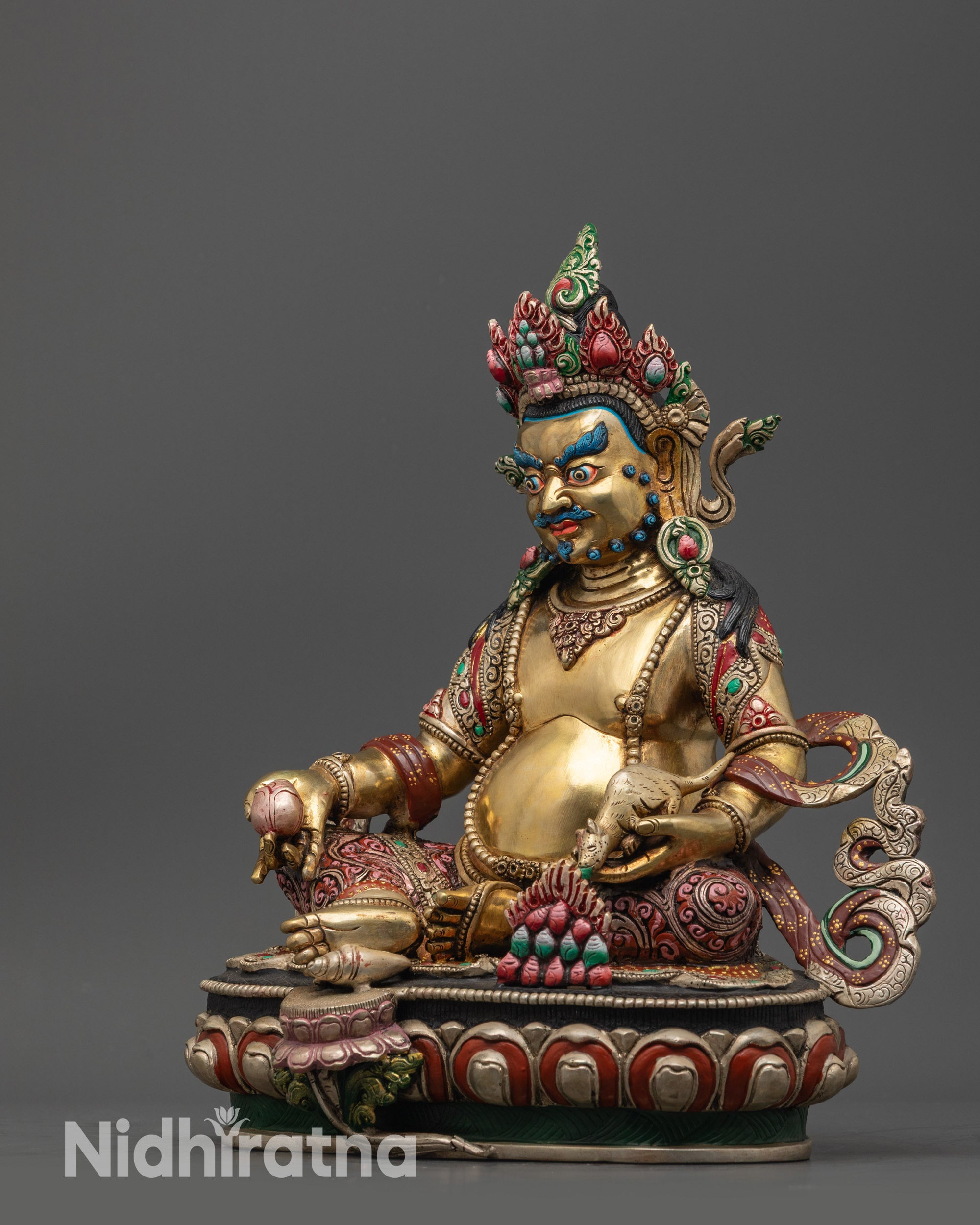 Vajrayana Dzambhala Statue | Traditional Himalayan Buddhist Artwork