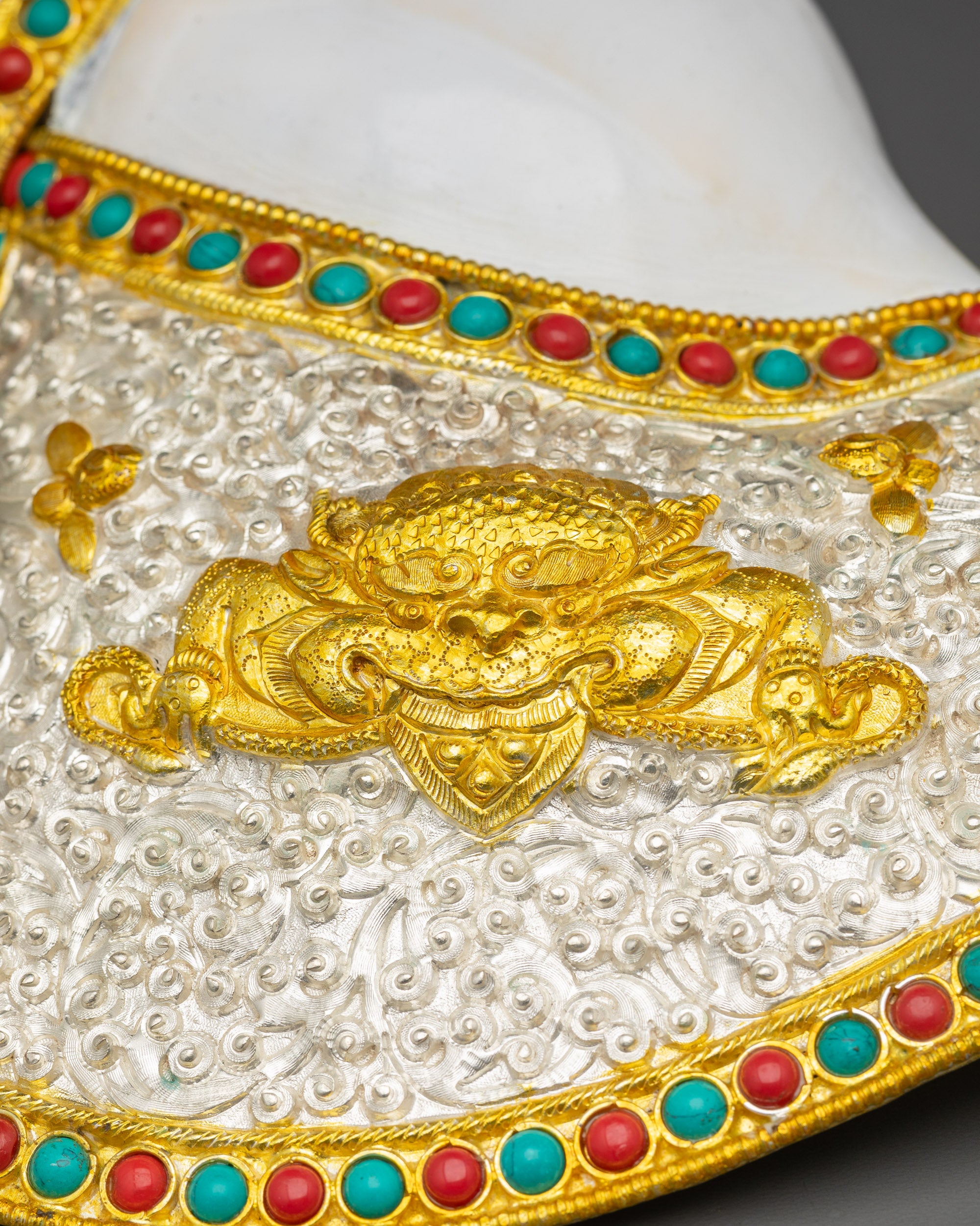 Decorative Ritual Conch Shell - Sacred Dharma Sound Symbol