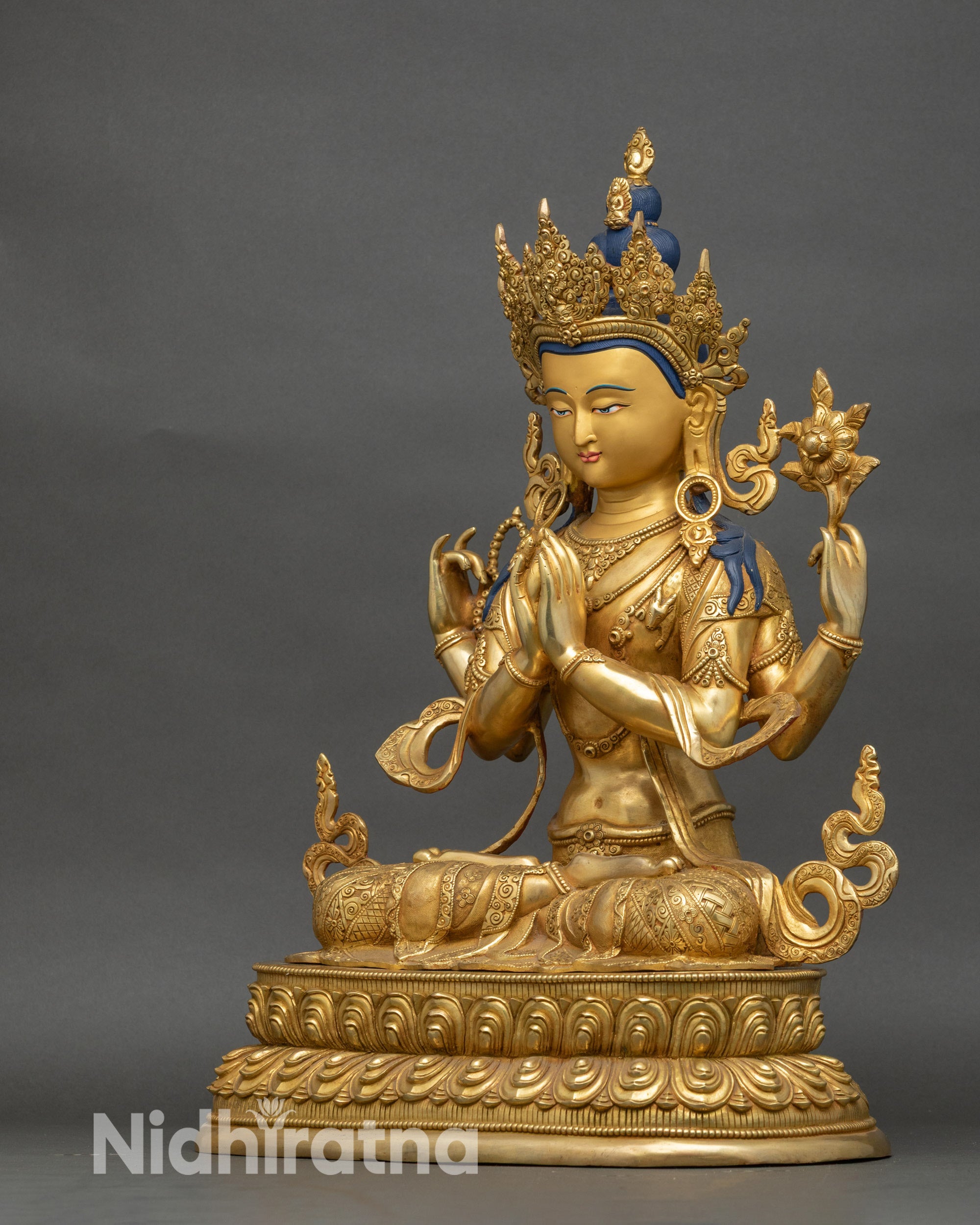 Divine Four-Armed Chenrezig Statue for Spiritual Growth