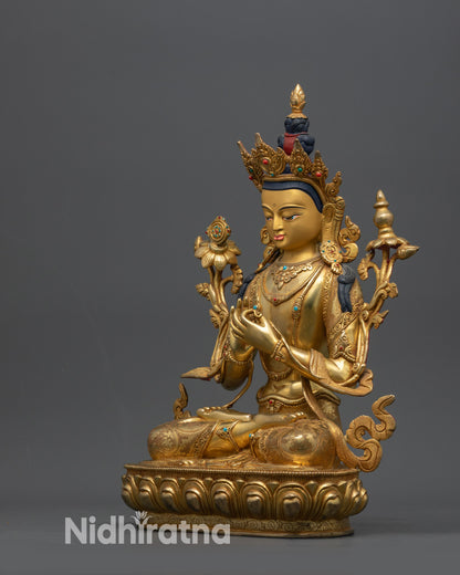 Manifest Hope with Maitreya Buddha Sculpture | Nepalese Artwork