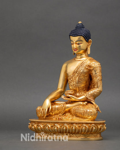 Seated Buddha Shakyamuni – Sacred Himalayan Altar Sculpture