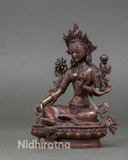 Graceful Green Tara Sculpture | Handcrafted in Nepal