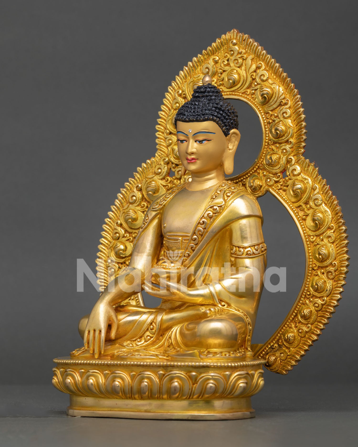 Shakyamuni Buddha Statue | 24K Gold-Fire Gilded Copper Art